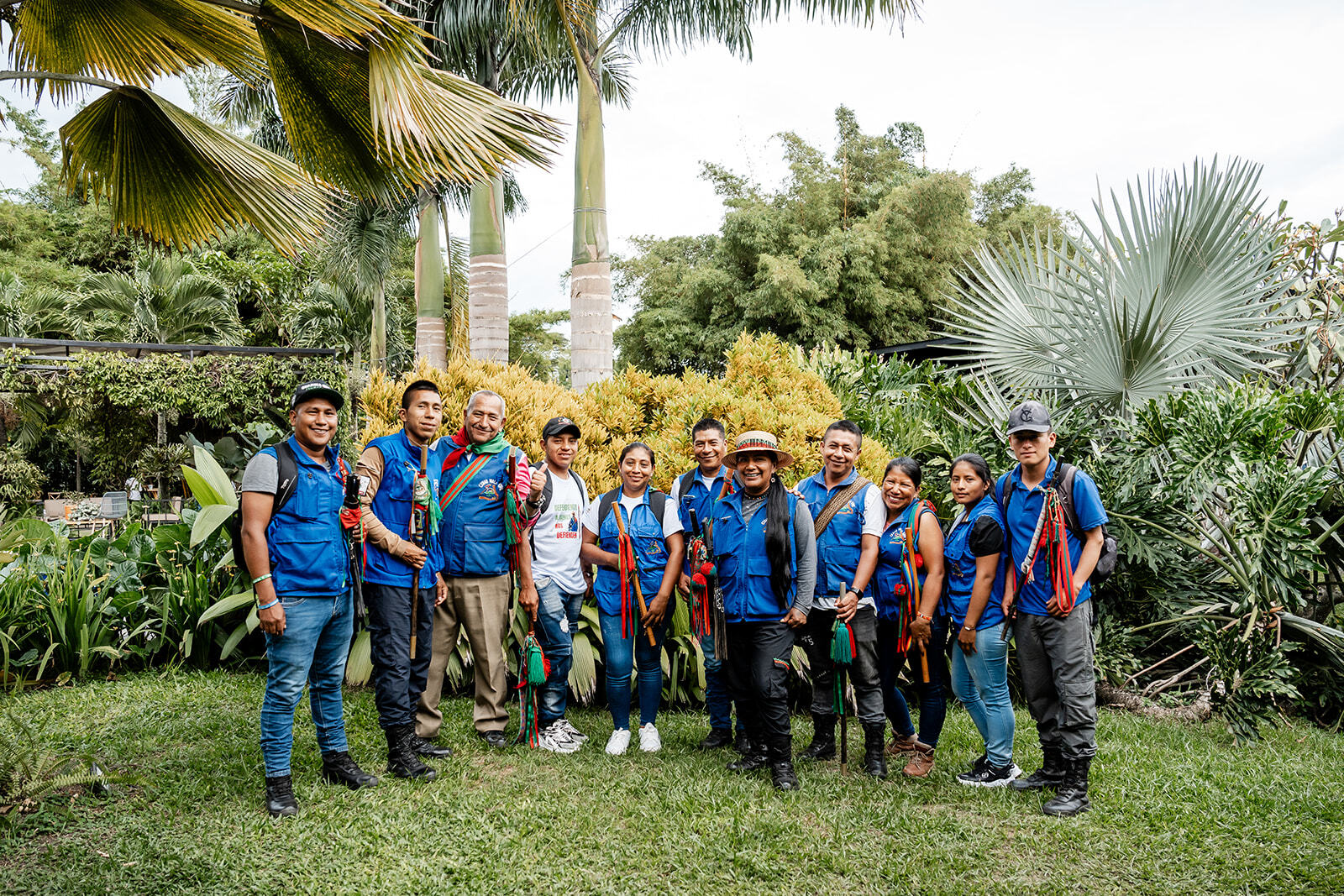 Colombian Indigenous guard at Nature House COP16 event