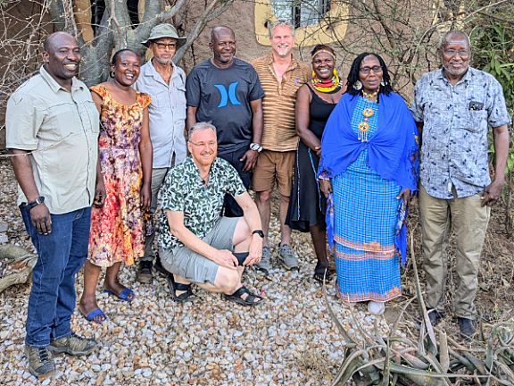 Nia Tero staff and Advisory Council members meet with Mosopisyek Peoples and other African Indigenous leaders in Uganda in 2024. Courtesy of David Rothschild.Nia Tero staff and Advisory Council members meet with Mosopisyek Peoples and other African Indigenous leaders in Uganda in 2024. Courtesy of David Rothschild.