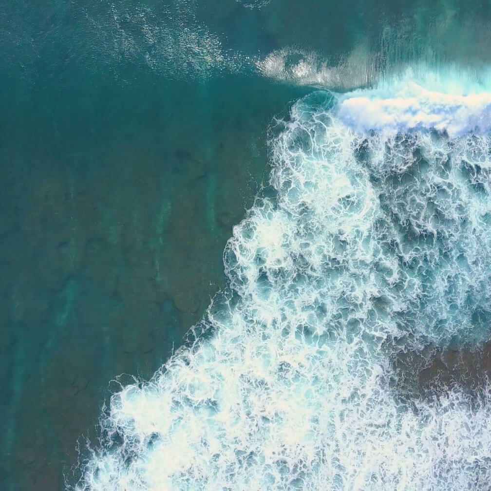 Aerial wave of ocean